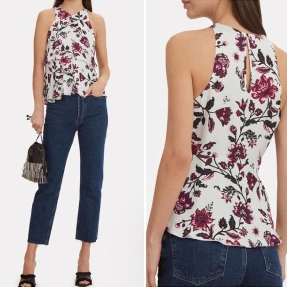 A.L.C. silk floral tiered tank top, size M - Picture 1 of 4